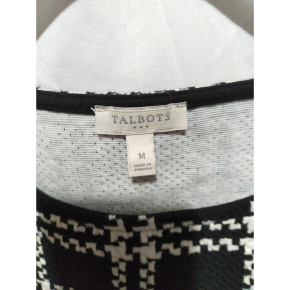 Talbots Black & White All Over Print Geometric Tunic Sweater Women’s Capsule M - Picture 5 of 7